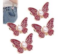 Detachable Butterfly Clips, Faithfulm/Fabricateup/Signatureast/Wholetotal, 2-Pack Detachable Butterfly Clips, Sew-Free, Removable Waist Buttons for Clothing, Jeans, Shirt (Style D)