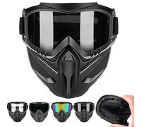 Detachable Full Face Goggle Mask,Detachable Full Face Goggles,Windproof Anti-Fog Hd Goggle Mask with Comfortable Sponge Pad,for Welding Riding Cutting and Outdoor Sports (grey)