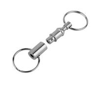 Detachable Keychain - Metallo, 3.15in Quick Release Split Ring Design | Double Detachable Key Ring Clip, Lock Holder For Bag, Purse, Belt, Convenient Accessory For Keys, Small Flashlight, Birthday