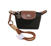 Detachable Nylon Wrist Strap Coin Purse - Mini Dumpling Bag Keychain Wallet, Cute Portable Change Pouch for Cards,Lipstick, and Daily Travel Essentials (I)