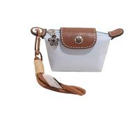 Detachable Nylon Wrist Strap Coin Purse - Mini Dumpling Bag Keychain Wallet, Cute Portable Change Pouch for Cards,Lipstick, and Daily Travel Essentials (C)