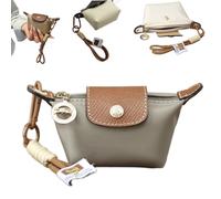 Detachable Nylon Wrist Strap Coin Purse,Mini Nylon Dumpling Bag,Portable Travel Money Bag with Zipper & Keychain (Gray)