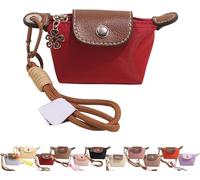 Detachable Nylon Wrist Strap Coin Purse, Mini Nylon Dumpling Bag, Women’s Cute Change Purse Wallet, Decorative Bag(Red)