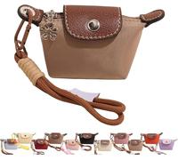 Detachable Nylon Wrist Strap Coin Purse, Mini Nylon Dumpling Bag, Women’s Cute Change Purse Wallet, Decorative Bag(Khaki)