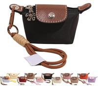 Detachable Nylon Wrist Strap Coin Purse, Mini Nylon Dumpling Bag, Women’s Cute Change Purse Wallet, Decorative Bag(Noir)