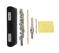 Detachable Silver Plated C Piccolo with 16 Holes, Professional Piccolo Set, Enhanced Playability and Ergonomic Keys, Includes Screwdriver Cleaning Cloth PU Leather Case for Student (Argento)