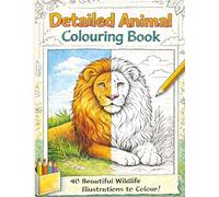 Detailed Animal Colouring Book: 40 High-Detail Wildlife Illustrations for Teens & Adults