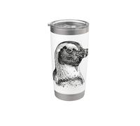 Detailed Penguin Sketch Wildlife Art Bicchiere termico in acciaio inox doppia parete