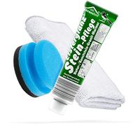 detailmate Bundle con tubo XXL 150 ml, pasta lucidante per la cura delle pietre, panno in microfibra di alta qualità e spugna, pulisce, lucidata e conservata, granito, pietra naturale e artificiale