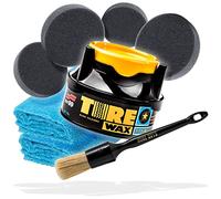 detailmate Pacchetto Premium per la cura dei pneumatici e della plastica | Soft99 Tire Black Wax 170 g + Nuke Guys Detailing Brush + 4 tamponi applicatori + 2 panni in microfibra | cera per pneumatici