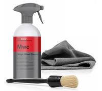 Detailmate Set di Accessori per Cerchioni: Koch Chemie MWC Magic Wheel Cleaner, detergente per Cerchioni, Senza acidi, Pennello per Pulizia ValetPro, Panno in Microfibra (Set di pennelli Morbidi)