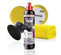 Detailmate Set di Lucidatura per Mani Medio: Menzerna 3 in 1 One Step Polish 250 ml + Applicatore 95 mm + Medium Cut Pad 95mm + Panno in Microfibra 550GSM