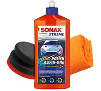 detailmate - Set lucidante per auto con SONAX Ceramic Polish All-in-One 0,5 L + spugna per lucidatura Garage Freaks + panno in microfibra detailmate 550 GSM - Set lucidatura manuale per auto