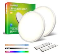 DetarZinLED 2 Pezzi Plafoniera LED Soffitto Moderna 24W,2700LM Lampada da Soffitto Ø30cm,lampadario camera da letto RGB Dimmerabile,IP44 Impermeabile Plafoniera Bagno per camere da letto, Cucina