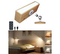 DetarZinLED Applique da Parete con Telecomando, Luci Camera da Letto Senza Filo, Lampada da Comodino con 3 Temperature di Colore per Camera da Letto, Soggiorno, Comodino,Rotazione a 360°