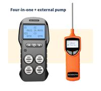 DéTecteur D'Air Portable, Rilevatore multigas Misuratore di gas O2 H2S CO LEL 4 in 1 Ossigeno Idrogeno solforato Monossido di carbonio Rilevatore di perdite di gas combustibili(Detector with pump)