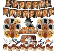 Detective Compleanno Decorazioni Detective Party Accessori include Detective Happy Birthday Banner Cake Topper Cupcake Toppers Palloncini per feste detective anni '20