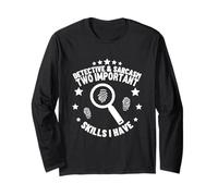Detective e Sarcasmo Divertente polizia Detective Maglia a Manica