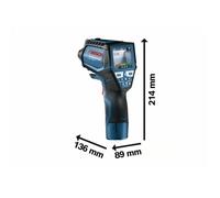 Detector de calor Bosch Professional GIS 1000 C con batería de 12 V 2,0 Ah, tarjeta de inicio rápido, cable USB, en L-Boxx - 0601083301
