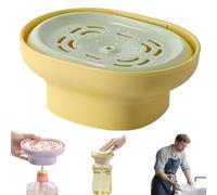 Detergent Presser, Laundry Detergent Presser, Kitchen Gadget Reusable Liquid Soap Container with Quick Install, Efficient Dosing (Yellowish-green)