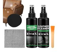 Detergente e Balsamo Condizionante per Pelle di Auto e Interni - Kit per il Recupero Dettagliato di Tappezzerie | Pulitore e Condizionante per Pelle Auto - per Mobili Sedili Divano Casa Scarpe St