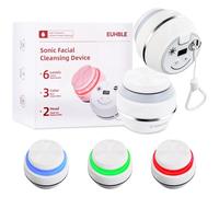 Detergente elettrico per il viso con 6 modalità e 3 effetti di luce, ricaricabile, impermeabile, per donne e uomini, include testina extra per spazzola, design facile da pulire (bianco)