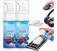 Detergente in schiuma per tastiera e mouse, tastiera ed elettronica, kit di pulizia con spazzola e panno, formula ad asciugatura rapida che residua, per tastiere, mouse da gioco, touchpad per laptop