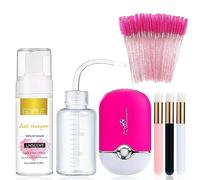 Detergente per extension per ciglia, mousse, shampoo per ciglia e ciglia, mini ventilatore USB, ricaricabile, elettrico, portatile, aria condizionata, shampoo per ciglia, spazzola per la pulizia delle