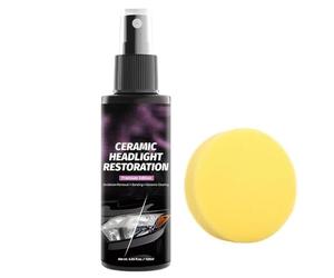 Detergente per fari auto, 120 ml, spray liquido per ripristino e lucidatura, ad azione rapida, con valigetta di per la rimozione dei e la manutenzione, per la ristrutturazione dei