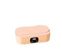 Detergente per gioielli, Ultra pulitore portatile, ultra bagno dentale, lavatrice a ultrasuoni con vibrazione ad alta frequenza for occhiali e gioielli per contenitori, occhiali, orologi(Pink)