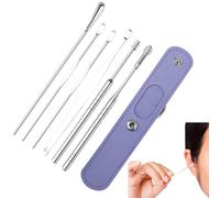 Detergente per le orecchie, Kit per la rimozione del cerume in acciaio inossidabile 6 pezzi, Detergente per cerume, regalo per famiglia, amici, adulti e bambini