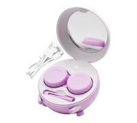 Detergente per lenti a contatto, ricaricabile, con pinzette, rondella per lenti a contatto morbide, colorate, sclerali, RGP, unisex, uso quotidiano, all'aperto, scuola, casa, Viola, Refer to