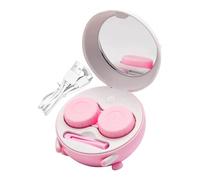 Detergente per lenti a contatto, ricaricabile, con pinzette, rondella per lenti a contatto morbide, colorate, sclerali, RGP, unisex, uso quotidiano, all'aperto, scuola, casa, rosa, Refer to