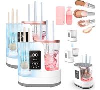 Detergente per pennelli da trucco, macchina per la pulizia dei pennelli da trucco con spugna e shampoo, 3 in 1, per la pulizia dei pennelli da trucco, con supporto per asciugacapelli, adatto a tutti i