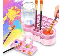 Detergente per pennelli, spazzola pulita, spazzola per il ciclo dell'acqua, inserto per ciclo d'acqua dolce, spazzola per acrilico e colori a base d'acqua (rosa trasparente)
