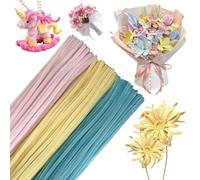 Detergente per pipa, 300 pezzi, 3 colori, rosa, blu, giallo, per il fai da te, pastello, 30 cm, pulitore per pipe, per il fai da te, filo di ciniglia, per progetti creativi, decorazioni e decorazioni