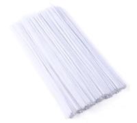 Detergente per pipa bianco, 100 pezzi, detergente per pipa per fai da te, 30 cm x 6 mm, filo di ciniglia, per lavori fai da te, decorazione