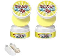 Detergente per scarpe bianco, nuova crema multifunzionale per la pulizia e la rimozione delle macchie, crema detergente multifunzionale senza risciacquo, 2 pezzi