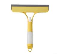Detergente per vetri multifunzione con spray d'acqua e spatola in silicone, spazzola ergonomica per la pulizia degli specchietti del bagno, del parabrezza dell'auto, no (giallo)