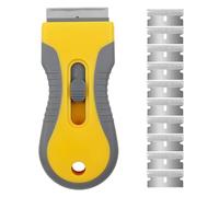 Detergente per vetri professionale da con 10 lame, Raschietto per vetri, con impugnatura diritta per colla, Raschietto Vetro, Raschietto Forno, colore, decalcomanie, piano cottura e forno.