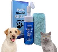 Detergente per Zampe Cane, 150 Ml, Asciugamano in Regalo, Spazzola Con Schiuma a