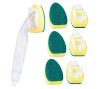 Detergente Pot Spazzola Manico Lungo Riempimento Liquido Automatico Staccabile Antiaderente Panno Spazzola Spugna Pulizia Olio L6I8
