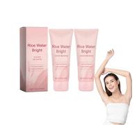 Detergente schiumogeno brillante Rice Water con vera polvere di riso - Detergente viso esfoliante delicato, pulizia profonda dei pori, detergente idratante dalla schiuma cremosa per donna (2 pezzi)