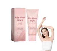 Detergente schiumogeno brillante Rice Water con vera polvere di riso - Detergente viso esfoliante delicato, pulizia profonda dei pori, detergente idratante dalla schiuma cremosa per donna (1 pezzo)