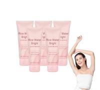 Detergente schiumogeno brillante Rice Water con vera polvere di riso - Detergente viso esfoliante delicato, pulizia profonda dei pori, detergente idratante dalla schiuma cremosa per donna (5 pezzi)