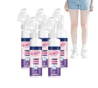 Detergente schiumogeno per scarpe senza risciacquo - Schiuma sbiancante e illuminante istantanea per scarpe bianche, lavaggio a secco senza acqua, cura dell'aspetto delle macchie, 100ml (5 bottiglie)