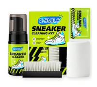 Detergente schiumoso senza acqua con spazzola, asciugamano e salviette umidificate, adatto per scarpe bianche, tela, pelle, PU, tessuto a rete, set per la pulizia delle scarpe sportive Set da quattro 