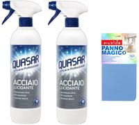 Detergente Spray Acciaio Lucidante, Antimacchia, Protettivo, 580Ml, Con Panno Mi