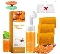 Detergente Viso Alla Curcuma E Sapone Alla Curcuma,Sapone Liquido Idratante Rinfrescante Curcuma,Detergente Schiumogeno Illuminante Per La Pulizia Profonda Del Viso E Del Corpo Adatto A Tutti