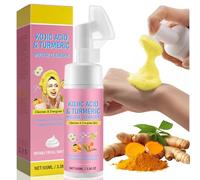 Detergente Viso All'Acido Kojico Della Curcuma, Kojic Acid and Turmeric Mousse Cleanser, Combattere l'acne, Esfoliante, Equilibrare L'olio e L'acqua Della Pelle